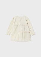 Vestito cerimonia combinato gonna tulle neonata Maoyral panna - ErreGiModaBimbo