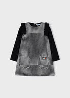 Vestito combinato bambina Mayoral fantasia pied de poule - ErreGiModaBimbo