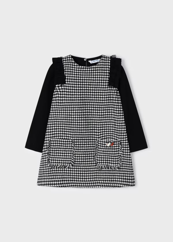 Vestito combinato bambina Mayoral fantasia pied de poule - ErreGiModaBimbo