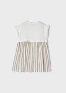 Vestito combinato bambina Mayoral righe beige - ErreGiModaBimbo
