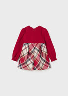 Vestito combinato gonna quadri neonata Mayoral rosso - ErreGiModaBimbo