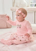 Vestito combinato neonata Mayoral Newborn rosa pois