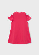 Retro del vestito bambina Mayoral color papavero senza stampa, maniche a volant, tessuto cotone primavera-estate