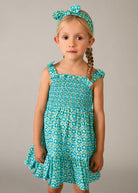 Vestito abbinato bambina Mayoral con stampa floreale, vestito estivo in cotone, abbigliamento bambina primavera-estate