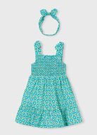 Set di vestito e fascia per bambina Mayoral con stampa floreale, abbigliamento bambina primavera-estate