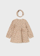 Vestito con fascetta caldo cotone neonata Mayoral beige florele - ErreGiModaBimbo