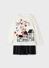 Vestito con maglione intarsio bambina Mayoral "Love in the city"