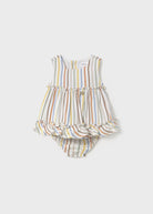 Vestito copri pannolino neonata Mayoral Newborn righe colorate pastello Mayoral Righe