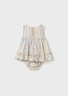 Vestito copri pannolino neonata Mayoral Newborn righe colorate pastello Mayoral Righe