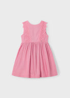 Vestito dettaglio ricamo lino bambina Mayoral rosato Mayoral Rosato