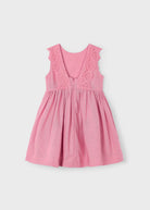 Vestito dettaglio ricamo lino bambina Mayoral rosato Mayoral Rosato