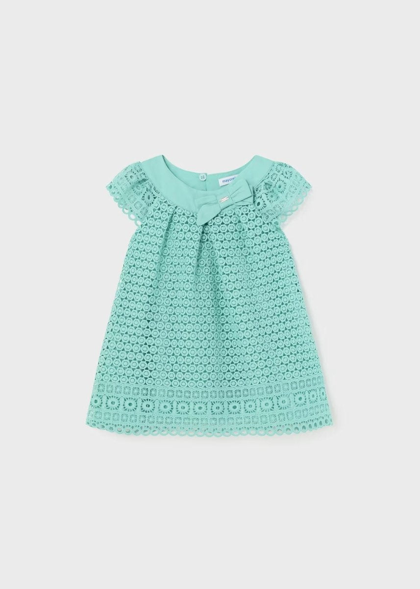 Vestito foderato guipur neonata Mayoral Acqua - ErreGiModaBimbo