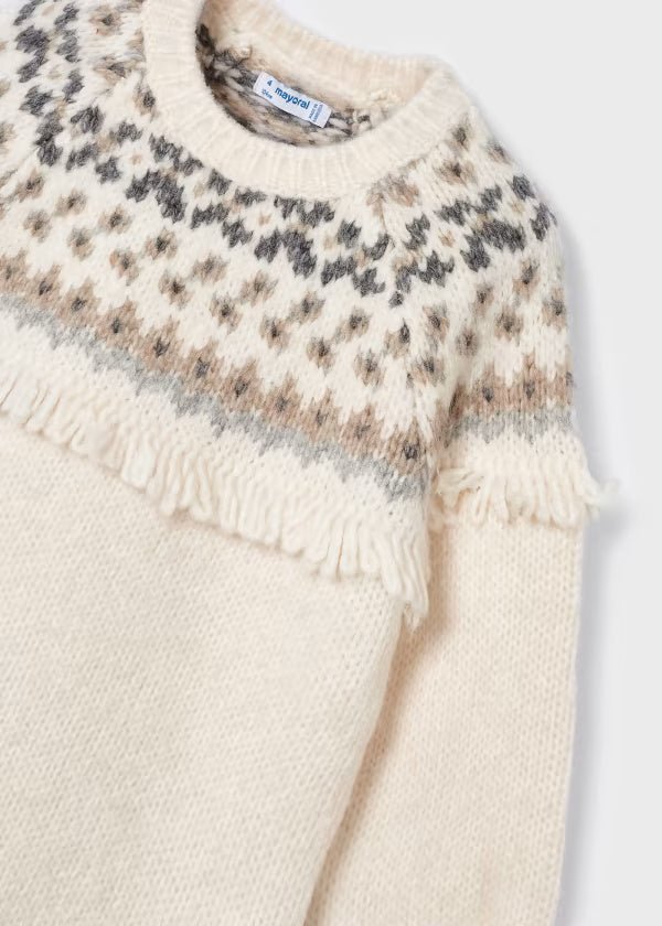 Vestito frange maniche a pollincino bambina Mayoral Cecio - ErreGiModaBimbo