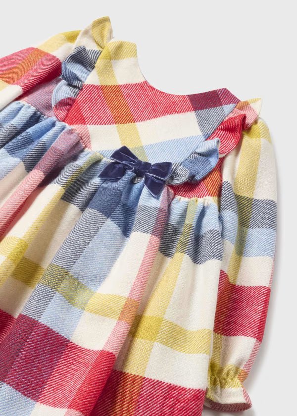 Vestito panno neonata Mayoral quadri multicolor - ErreGiModaBimbo