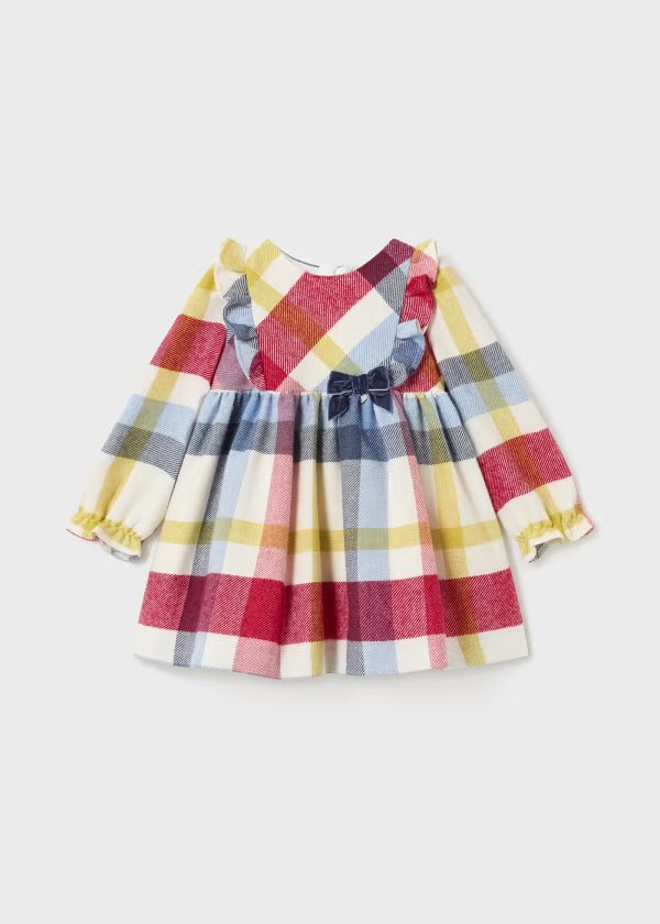 Vestito panno neonata Mayoral quadri multicolor - ErreGiModaBimbo