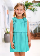 Vestito plissettato bambina Mayoral turchese - ErreGiModaBimbo