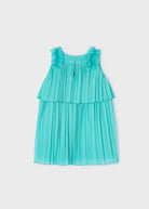 Vestito plissettato bambina Mayoral turchese - ErreGiModaBimbo