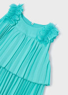 Vestito plissettato bambina Mayoral turchese - ErreGiModaBimbo