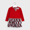 Vestito rosso bambina Mayroal combinato fantasia quadri - ErreGiModaBimbo