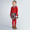 Vestito rosso bambina Mayroal combinato fantasia quadri - ErreGiModaBimbo