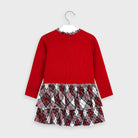 Vestito rosso bambina Mayroal combinato fantasia quadri - ErreGiModaBimbo