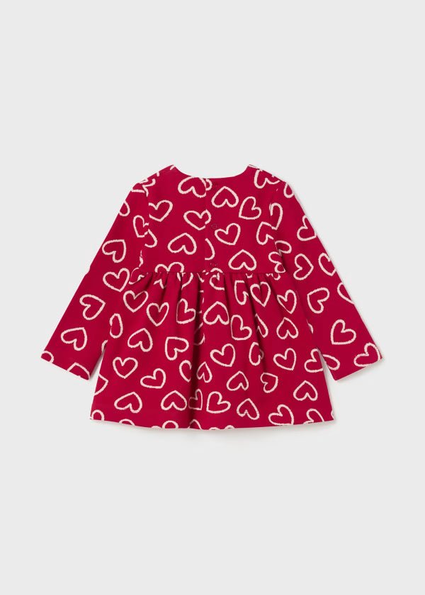 Vestito stampa jacquard cuori neonata Mayoral rosso - ErreGiModaBimbo