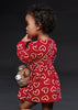 Vestito stampa jacquard cuori neonata Mayoral rosso - ErreGiModaBimbo