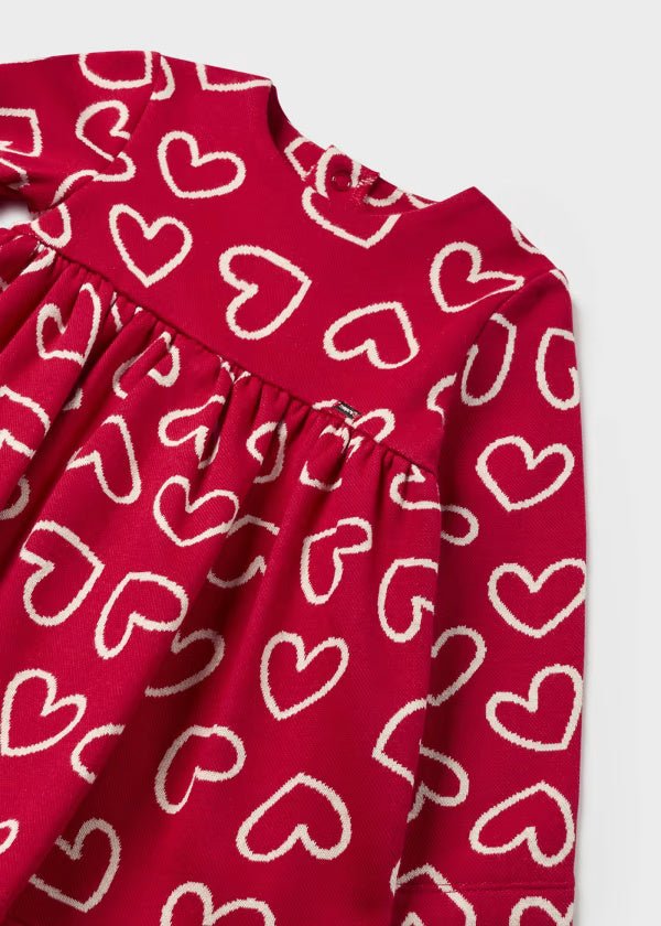 Vestito stampa jacquard cuori neonata Mayoral rosso - ErreGiModaBimbo