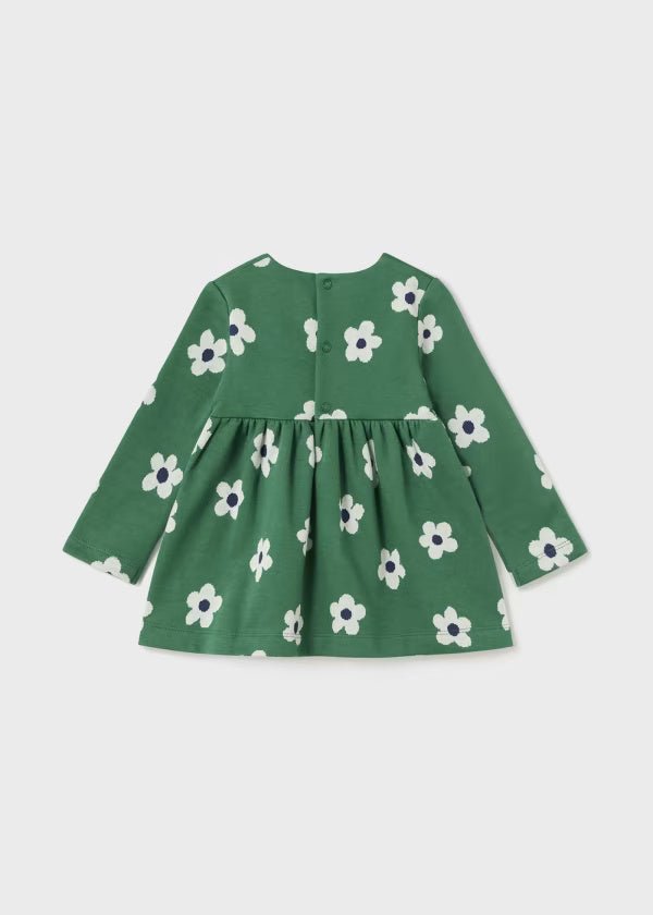 Vestito stampa jacquard fiori neonata Mayoral verde - ErreGiModaBimbo