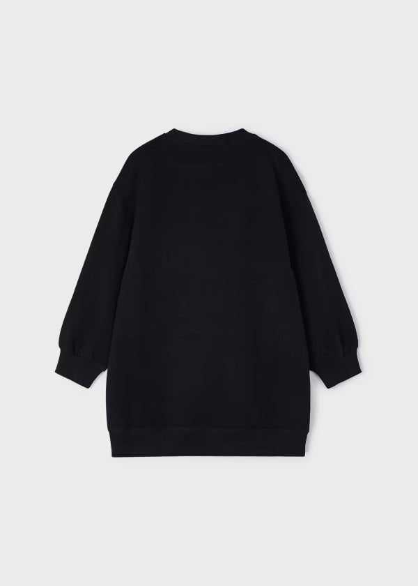 Vestito stampato caldo cotone bambina Mayoral nero - ErreGiModaBimbo