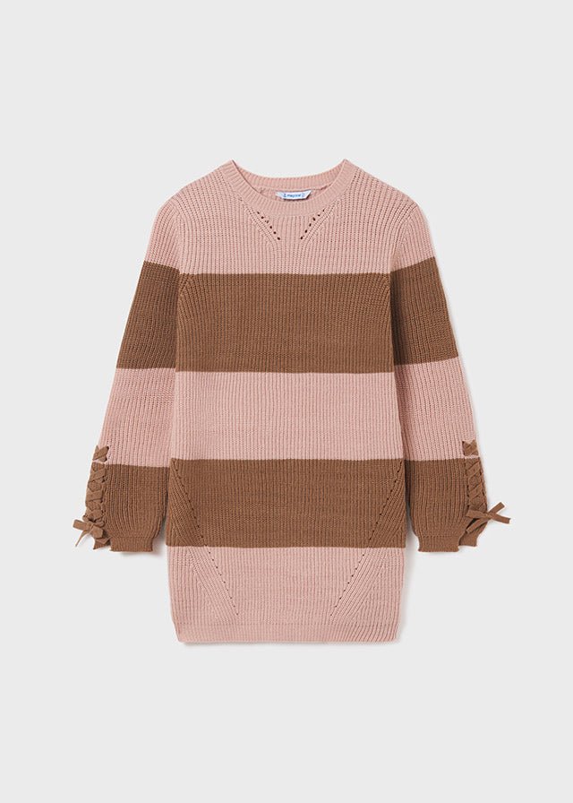 Vestito tricot manica lunga ragazza Mayoral rosa - ErreGiModaBimbo
