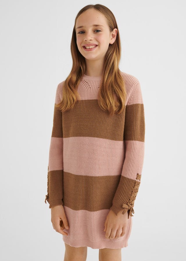 Vestito tricot manica lunga ragazza Mayoral rosa - ErreGiModaBimbo