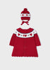 Vestito tricot neonata Mayoral con cuffietta rosso - ErreGiModaBimbo
