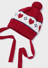 Vestito tricot neonata Mayoral con cuffietta rosso - ErreGiModaBimbo