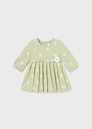 Vestito verde floreale caldo cotone neonata Mayoral Newborn - ErreGiModaBimbo