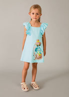 Vestito bambina cotone estate con volant Mayoral, dettaglio frontale