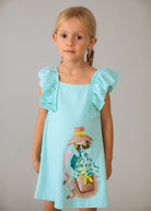 Vestito bambina cotone estate con volant Mayoral, vista laterale