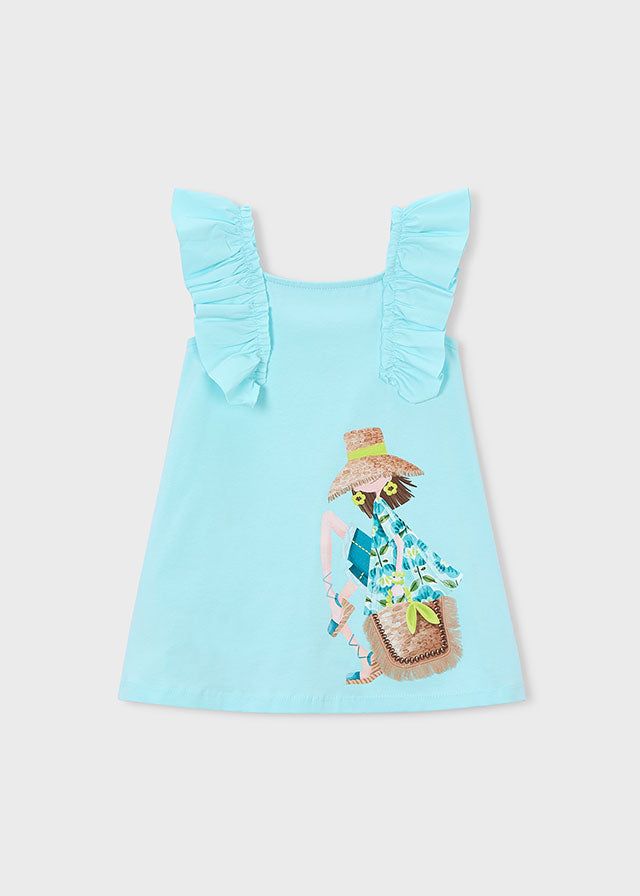 Vestito bambina cotone estate con volant Mayoral, vista posteriore