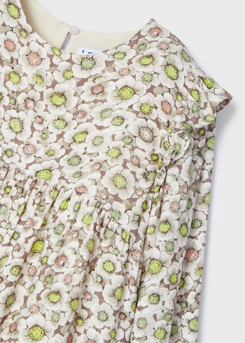 Vestito volant stampato bambina Mayoral tortora - ErreGiModaBimbo