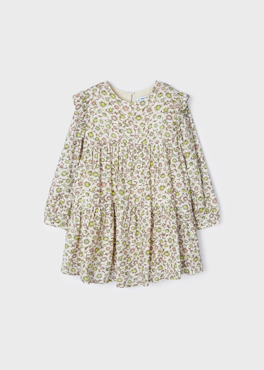 Vestito volant stampato bambina Mayoral tortora - ErreGiModaBimbo