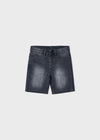 Bermuda soft jeans nero con vita regolabile  bambino Mayoral