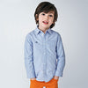 Camicia bambino Mayoral azzurra righe arancio
