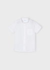 Camicia bianca manica corta colletto coreana lino bambino Mayoral