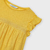 T-shirt blusa bambina Mayoral ricami giallo mostarda