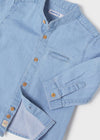 Camicia coreana jeans manica lunga neonato con fibia