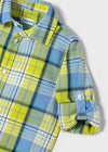 Camicia manica lunga lino quadri limone bambino Mayoral