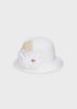 Cappello paglia fiocco bianco