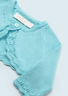 Cardigan neonata Mayoral  bolerino tricot cotone sostenibile turchese