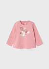 Maglietta neonata Mayroal rosa stampata