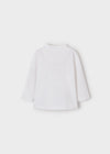 Maglietta neonato Mayoral bianca con taschino contrasto Beige